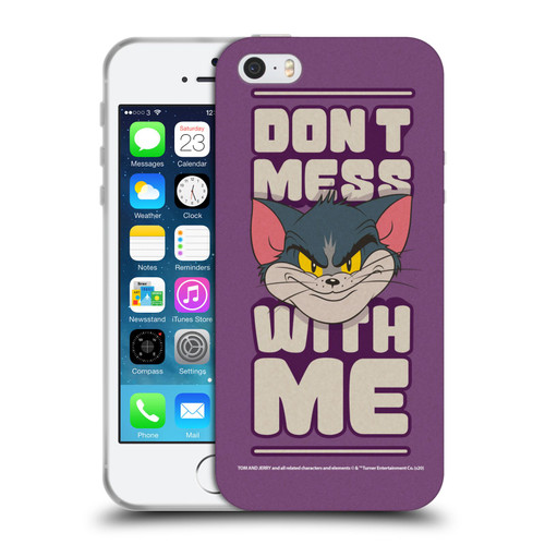 Tom and Jerry Typography Art Don't Mess With Me Soft Gel Case for Apple iPhone 5 / 5s / iPhone SE 2016