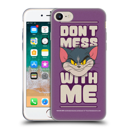 Tom and Jerry Typography Art Don't Mess With Me Soft Gel Case for Apple iPhone 7 / 8 / SE 2020 & 2022