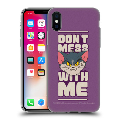 Tom and Jerry Typography Art Don't Mess With Me Soft Gel Case for Apple iPhone X / iPhone XS