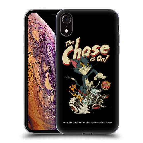 Tom and Jerry Typography Art The Chase Is On Soft Gel Case for Apple iPhone XR
