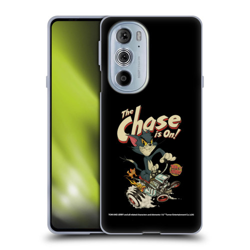 Tom and Jerry Typography Art The Chase Is On Soft Gel Case for Motorola Edge X30