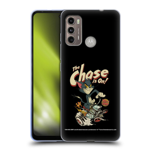 Tom and Jerry Typography Art The Chase Is On Soft Gel Case for Motorola Moto G60 / Moto G40 Fusion