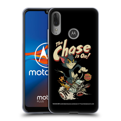 Tom and Jerry Typography Art The Chase Is On Soft Gel Case for Motorola Moto E6 Plus
