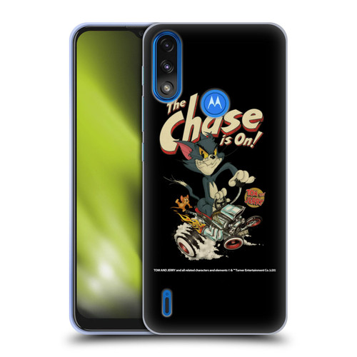 Tom and Jerry Typography Art The Chase Is On Soft Gel Case for Motorola Moto E7 Power / Moto E7i Power