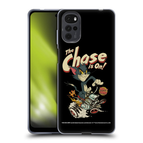 Tom and Jerry Typography Art The Chase Is On Soft Gel Case for Motorola Moto G22