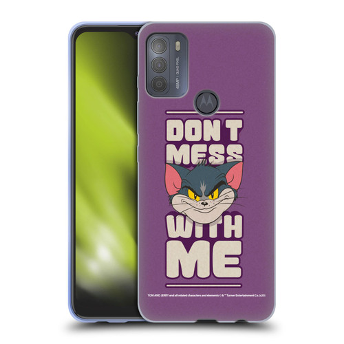 Tom and Jerry Typography Art Don't Mess With Me Soft Gel Case for Motorola Moto G50