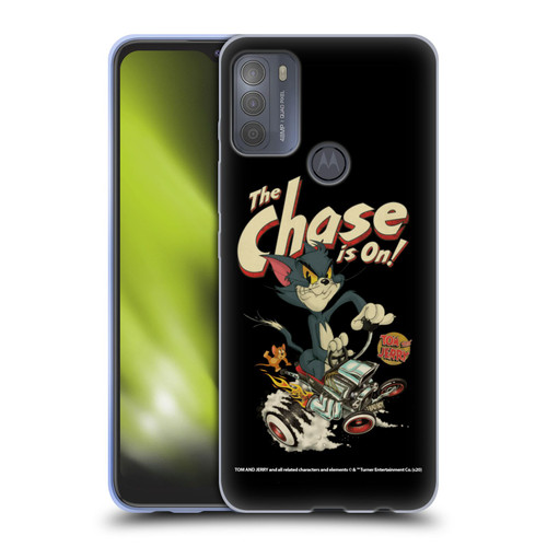 Tom and Jerry Typography Art The Chase Is On Soft Gel Case for Motorola Moto G50