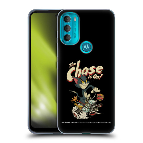 Tom and Jerry Typography Art The Chase Is On Soft Gel Case for Motorola Moto G71 5G