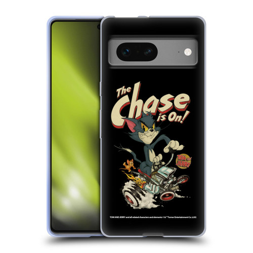 Tom and Jerry Typography Art The Chase Is On Soft Gel Case for Google Pixel 7