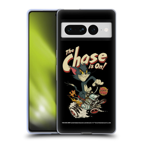 Tom and Jerry Typography Art The Chase Is On Soft Gel Case for Google Pixel 7 Pro