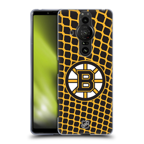 NHL Boston Bruins Net Pattern Soft Gel Case for Sony Xperia Pro-I