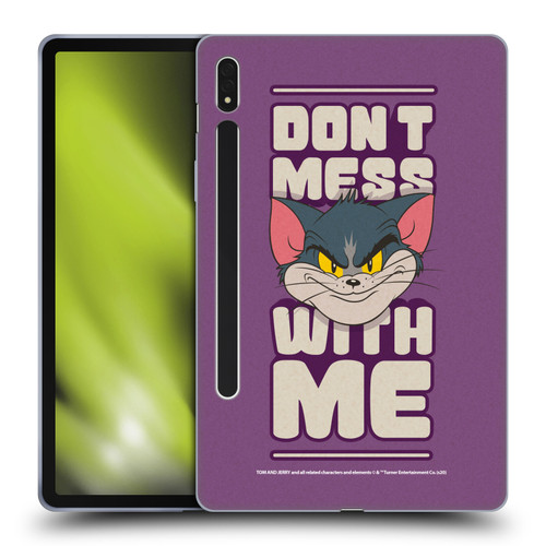 Tom and Jerry Typography Art Don't Mess With Me Soft Gel Case for Samsung Galaxy Tab S8