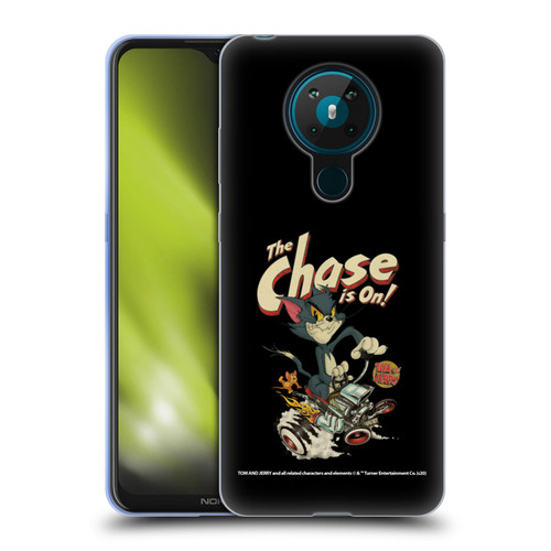 Tom and Jerry Typography Art The Chase Is On Soft Gel Case for Nokia 5.3