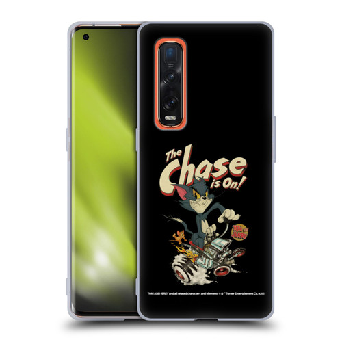 Tom and Jerry Typography Art The Chase Is On Soft Gel Case for OPPO Find X2 Pro 5G