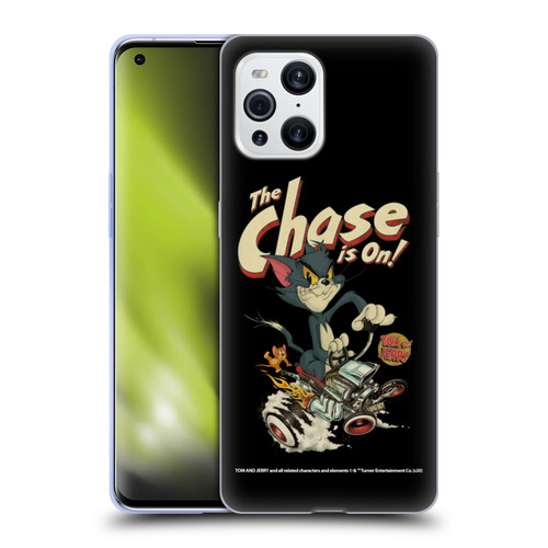 Tom and Jerry Typography Art The Chase Is On Soft Gel Case for OPPO Find X3 / Pro