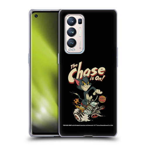 Tom and Jerry Typography Art The Chase Is On Soft Gel Case for OPPO Find X3 Neo / Reno5 Pro+ 5G