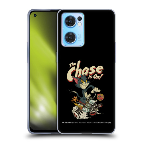 Tom and Jerry Typography Art The Chase Is On Soft Gel Case for OPPO Reno7 5G / Find X5 Lite