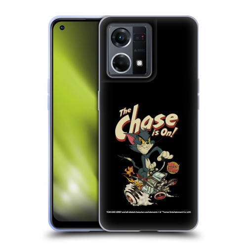 Tom and Jerry Typography Art The Chase Is On Soft Gel Case for OPPO Reno8 4G