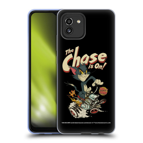 Tom and Jerry Typography Art The Chase Is On Soft Gel Case for Samsung Galaxy A03 (2021)