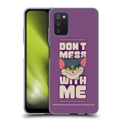 Tom and Jerry Typography Art Don't Mess With Me Soft Gel Case for Samsung Galaxy A03s (2021)