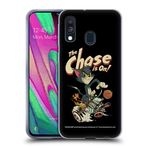 Tom and Jerry Typography Art The Chase Is On Soft Gel Case for Samsung Galaxy A40 (2019)