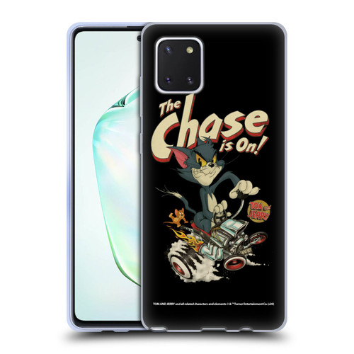 Tom and Jerry Typography Art The Chase Is On Soft Gel Case for Samsung Galaxy Note10 Lite