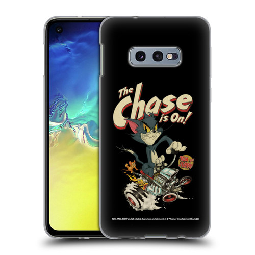 Tom and Jerry Typography Art The Chase Is On Soft Gel Case for Samsung Galaxy S10e