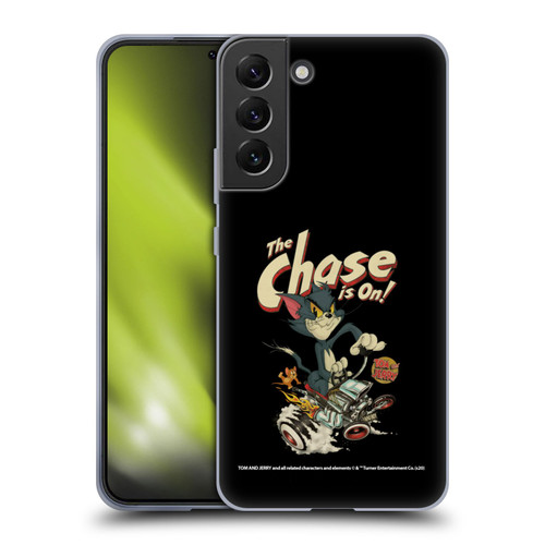 Tom and Jerry Typography Art The Chase Is On Soft Gel Case for Samsung Galaxy S22+ 5G