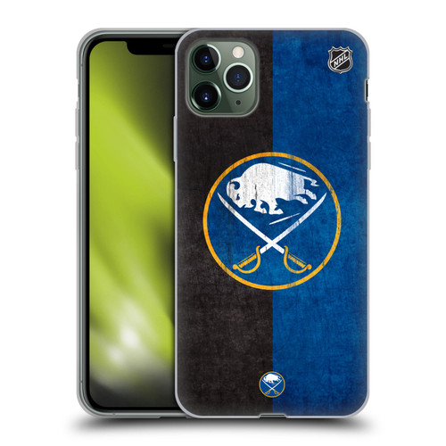 NHL Buffalo Sabres Half Distressed Soft Gel Case for Apple iPhone 11 Pro Max