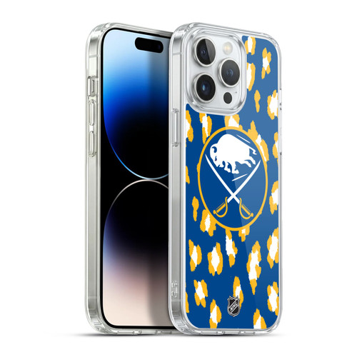 NHL Buffalo Sabres Leopard Pattern Soft Gel Case for Apple iPhone 13 Pro Max