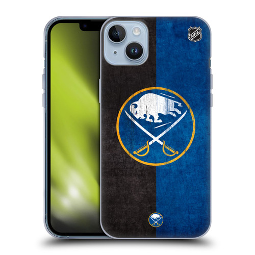 NHL Buffalo Sabres Half Distressed Soft Gel Case for Apple iPhone 14 Plus
