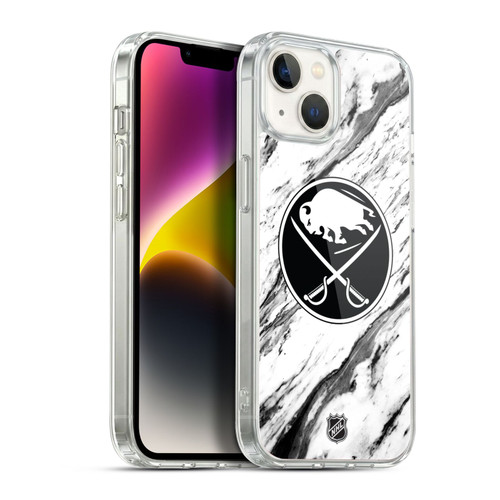 NHL Buffalo Sabres Marble Soft Gel Case for Apple iPhone 14 Plus