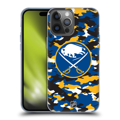 NHL Buffalo Sabres Camouflage Soft Gel Case for Apple iPhone 14 Pro Max