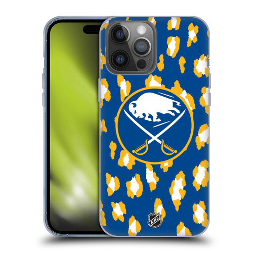 NHL Buffalo Sabres Leopard Patten Soft Gel Case for Apple iPhone 14 Pro Max