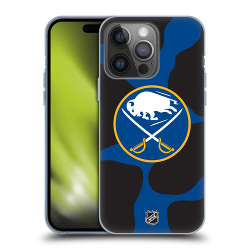 NHL Buffalo Sabres Cow Pattern Soft Gel Case for Apple iPhone 14 Pro