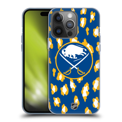 NHL Buffalo Sabres Leopard Patten Soft Gel Case for Apple iPhone 14 Pro