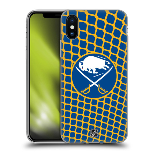 NHL Buffalo Sabres Net Pattern Soft Gel Case for Apple iPhone X / iPhone XS