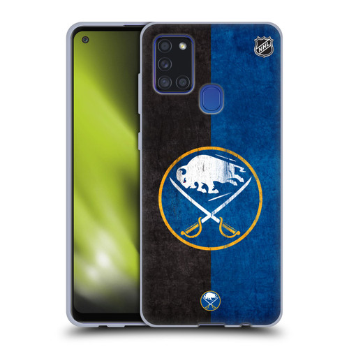 NHL Buffalo Sabres Half Distressed Soft Gel Case for Samsung Galaxy A21s (2020)