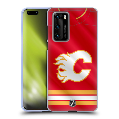 NHL Calgary Flames Jersey Soft Gel Case for Huawei P40 5G
