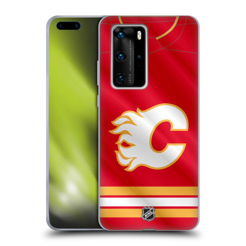 NHL Calgary Flames Jersey Soft Gel Case for Huawei P40 Pro / P40 Pro Plus 5G