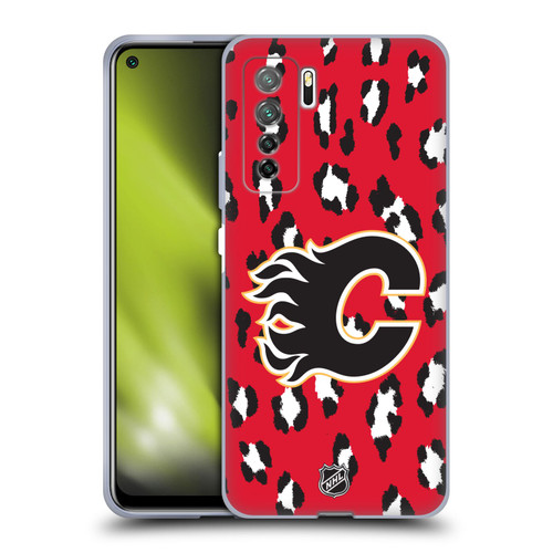 NHL Calgary Flames Leopard Patten Soft Gel Case for Huawei Nova 7 SE/P40 Lite 5G