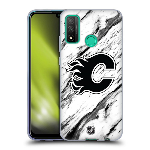 NHL Calgary Flames Marble Soft Gel Case for Huawei P Smart (2020)