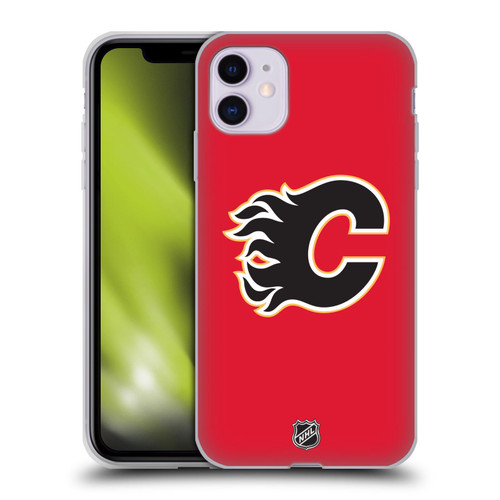 NHL Calgary Flames Plain Soft Gel Case for Apple iPhone 11