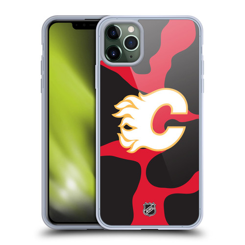 NHL Calgary Flames Cow Pattern Soft Gel Case for Apple iPhone 11 Pro Max