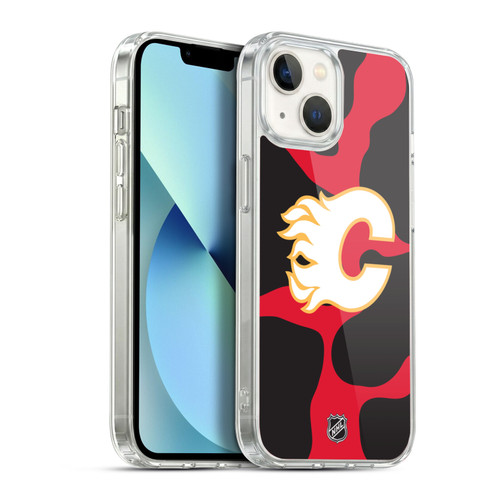 NHL Calgary Flames Cow Pattern Soft Gel Case for Apple iPhone 13