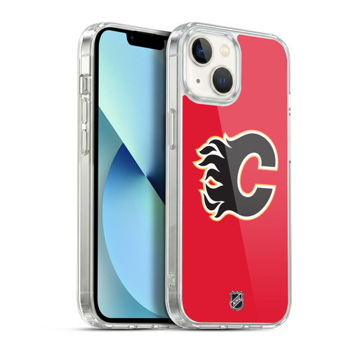 NHL Calgary Flames Plain Soft Gel Case for Apple iPhone 13