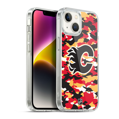 NHL Calgary Flames Camouflage Soft Gel Case for Apple iPhone 14