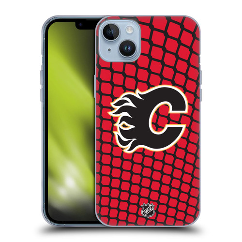 NHL Calgary Flames Net Pattern Soft Gel Case for Apple iPhone 14 Plus