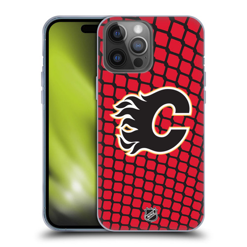 NHL Calgary Flames Net Pattern Soft Gel Case for Apple iPhone 14 Pro Max