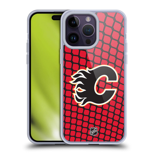 NHL Calgary Flames Net Pattern Soft Gel Case for Apple iPhone 14 Pro Max